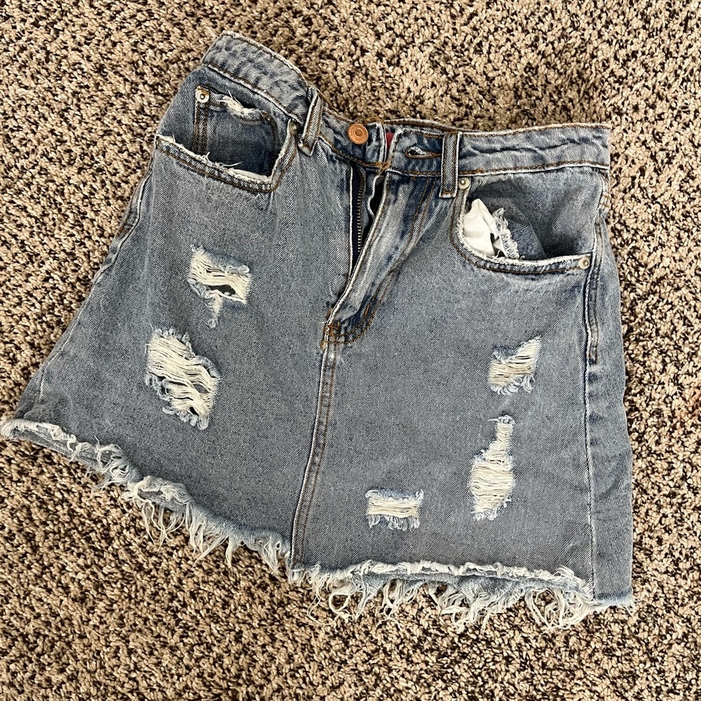 Denim mini skirt
